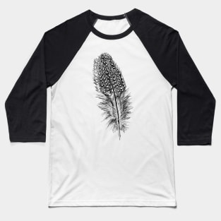 Guinea Fowl Feather Print Baseball T-Shirt